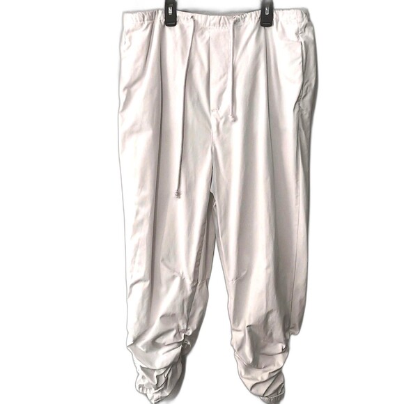 Free People Ruched Ankle Joggers Sz XSP White 100% Cotton - Picture 1 of 13